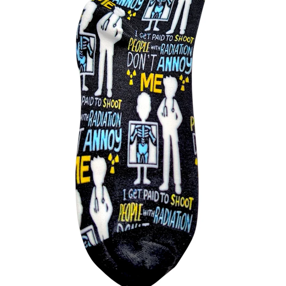 NEW X-Ray Tech Radiology Socks Funny Novelty Black Unisex Mens Womens One Size